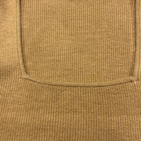 FRENCH CONNECTION NEW Milkmaid Boho Puff SLV SQ. Neck Mix Knit Camel Sweater L - Picture 10 of 16